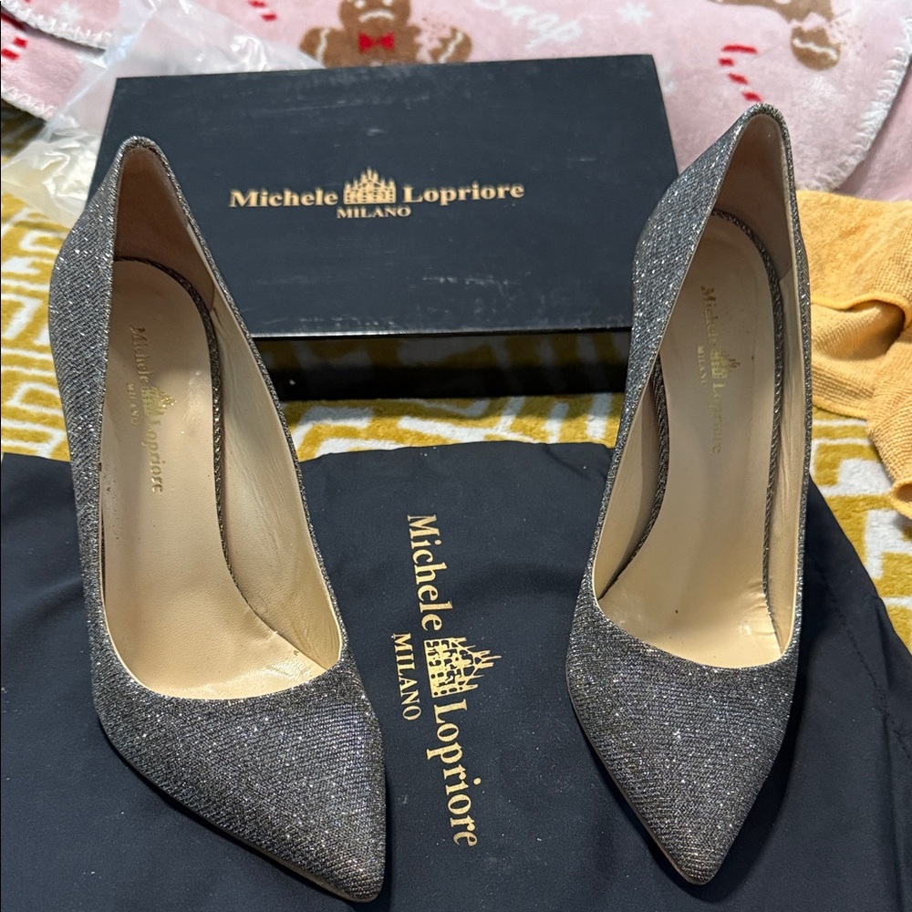 Michele Lopriore Glittering Gray Heels